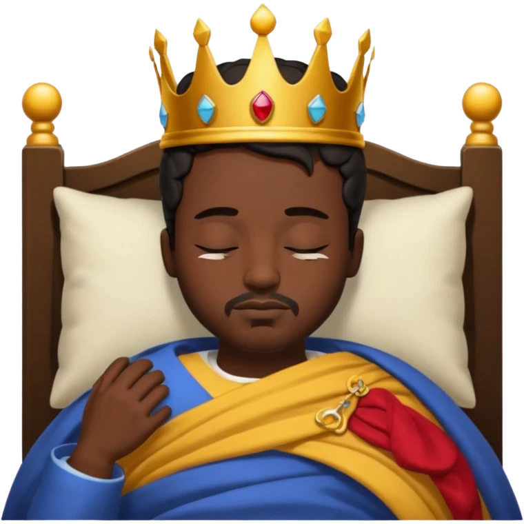 Una cara de un rey negro durmiendo  emoji