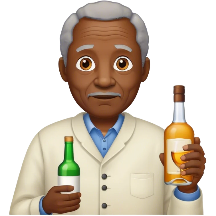 Old black man with alcohol  emoji