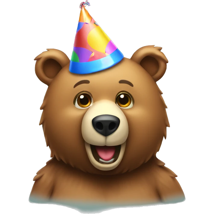Bear with a party hat emoji