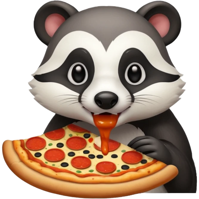 badger eating pizza  emoji