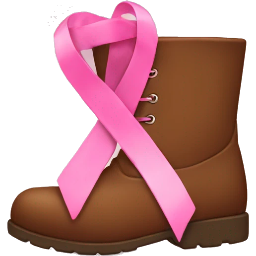 brown boot with pink ribbon emoji