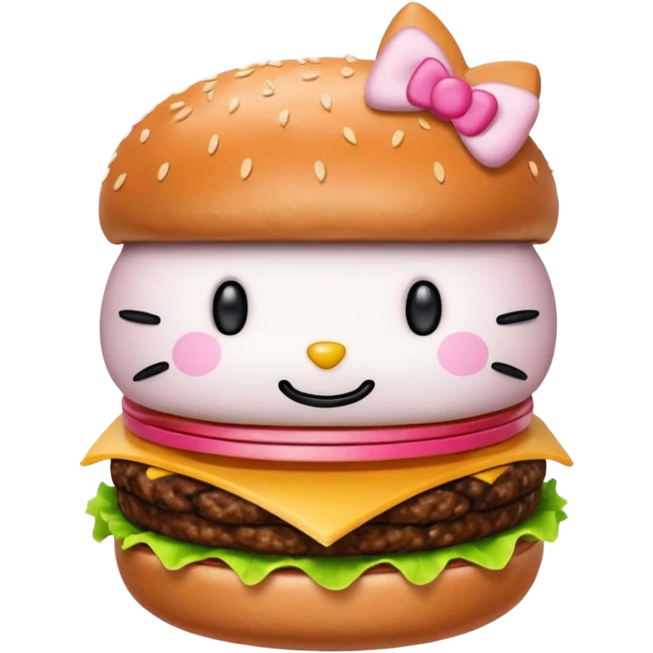 Hello kitty hamburger emoji