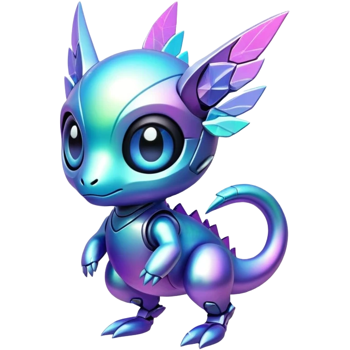 Futuristic complex iridescent aesthetic-scenery-Fakémon-creature emoji