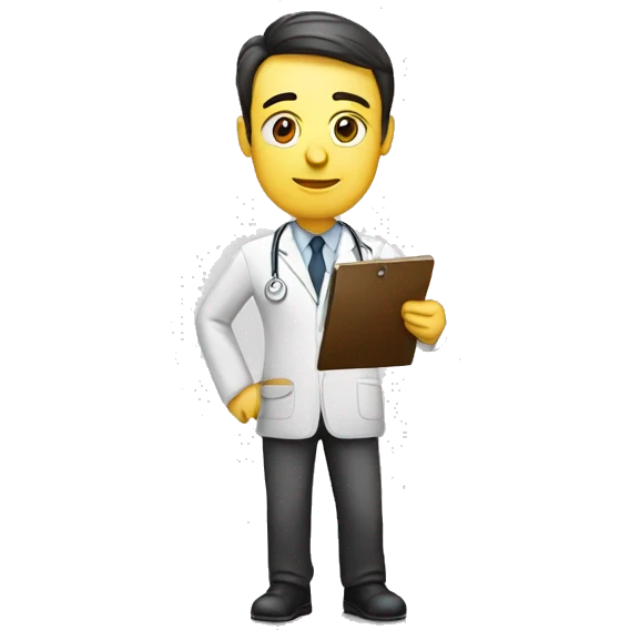Therapist holding clipboard, крупный план, цвет кожи белый emoji