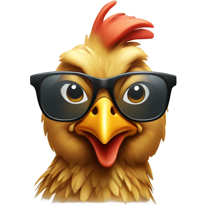 chicken wearing glasses  emoji