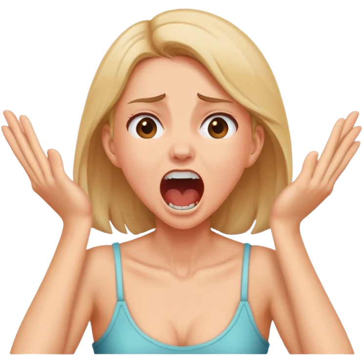 Girl grabbing neck while screaming  emoji