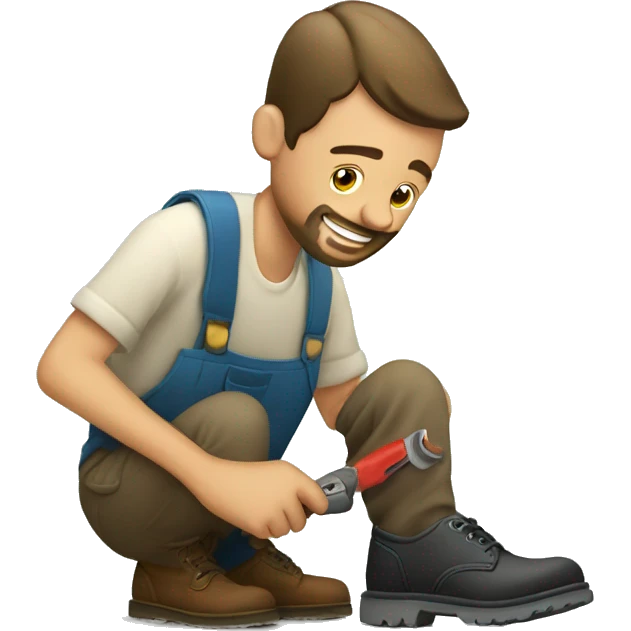 a craftsman repairs shoes emoji