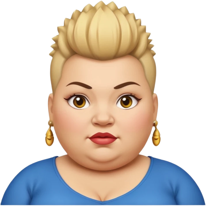 fat woman mohawk emoji