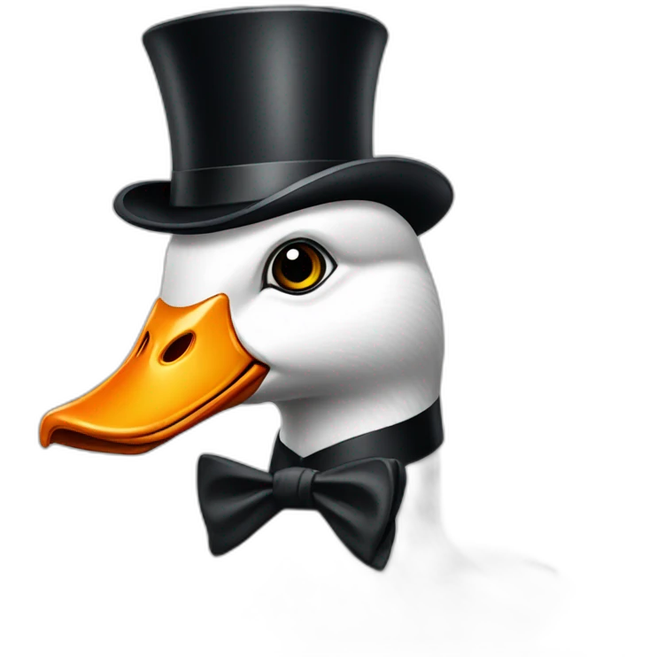 goose wearing a top hat and monocle emoji