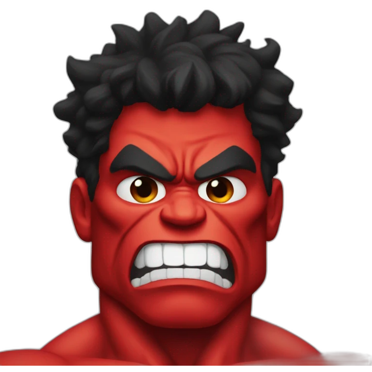 Very red hulk emoji