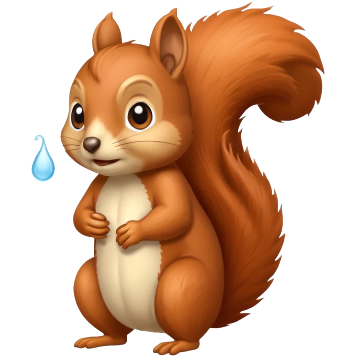 Squirrel with a fever emoji