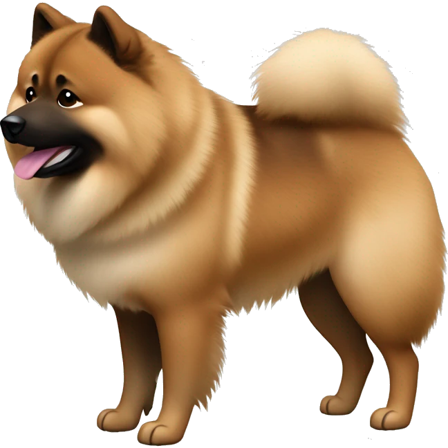 Eurasier Brown and light brown standing up his nose and face is dark brown spotted and dotted  emoji