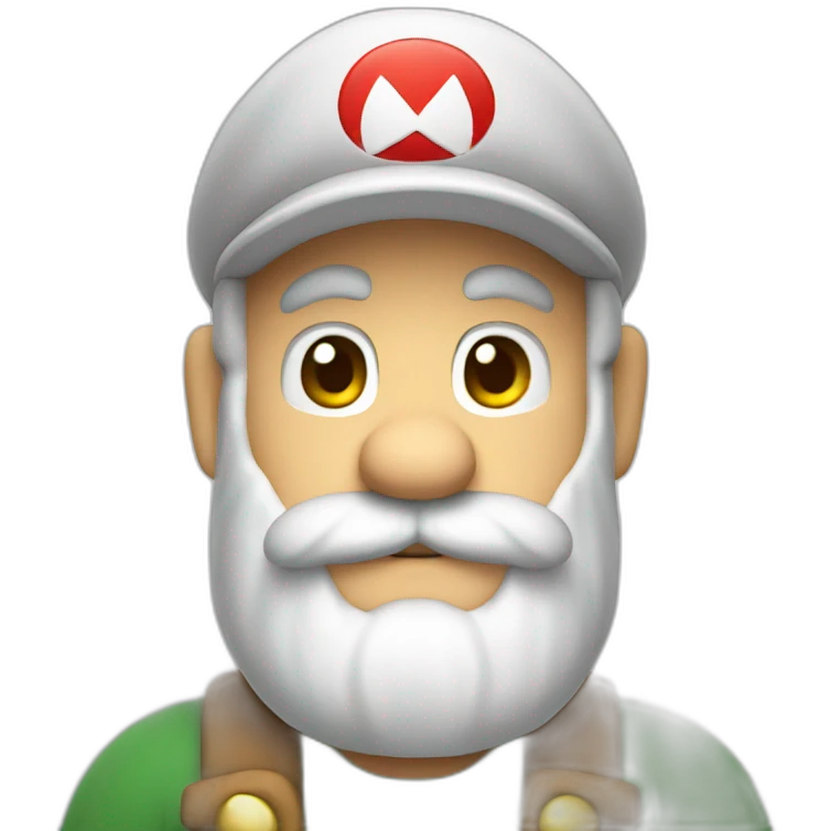 White bearded mario emoji