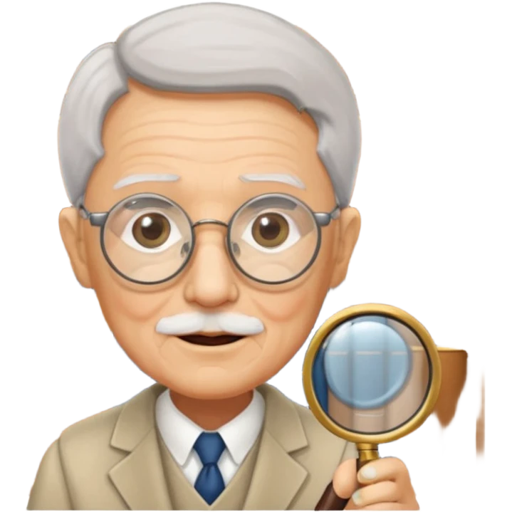 Elder + magnifier, Library Visitor. emoji