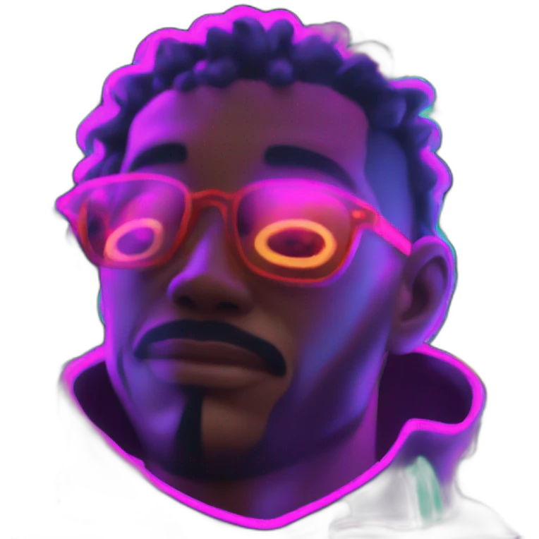 Juicy booty neon sign style man emoji