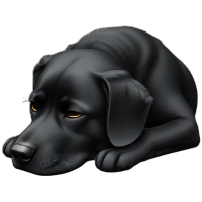sleeping-black-dog emoji