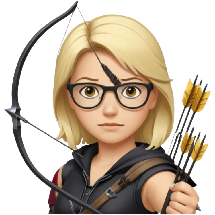female Hawkeye  Clint Barton with glasses 
 emoji