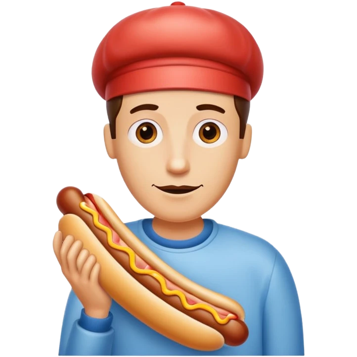 Man with a hotdog head emoji