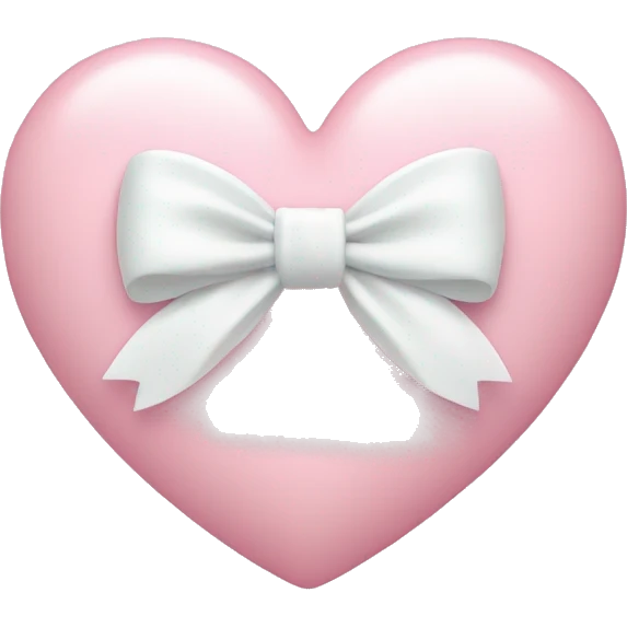 Pastel pink heart with white bow emoji