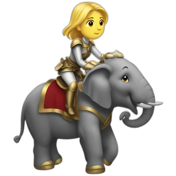 Jeanne d’arc sur un éléphant emoji