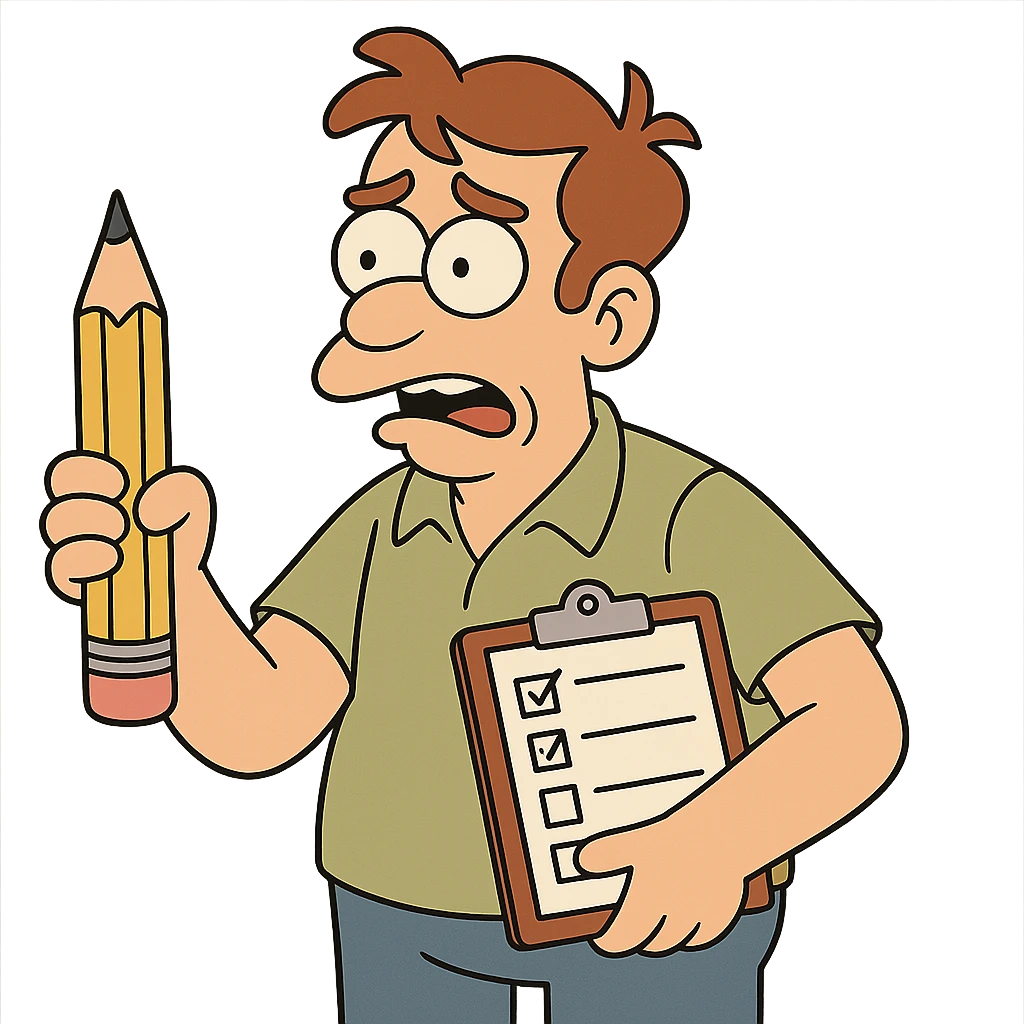 flat toon style survey pencil emoji