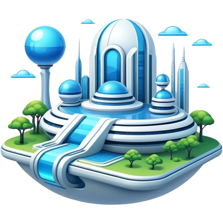 Utopian Futuristic Modern Aesthetic Scenery Deco emoji