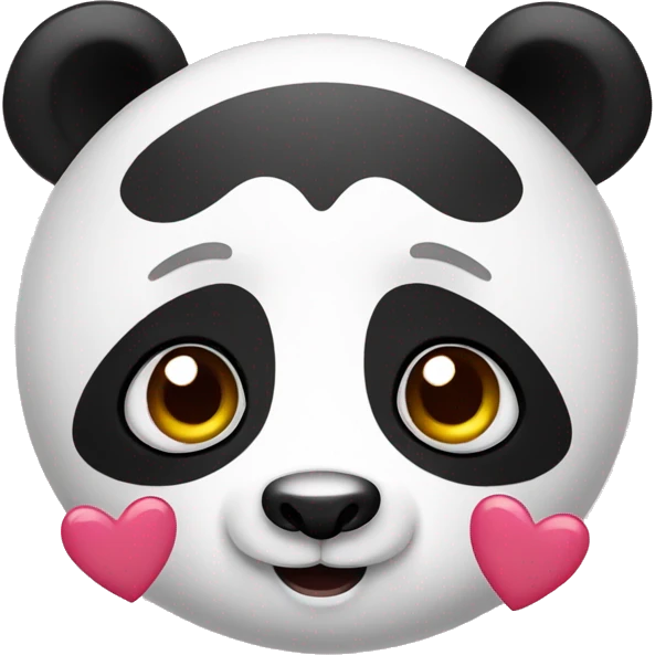 Panda with hearts in the eyes emoji