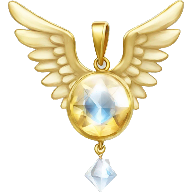Angelic Guidance Crystal amulet with gold emoji