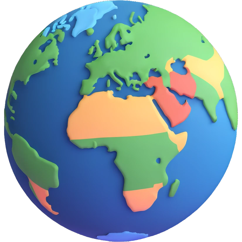 detailed 3D Earth planet emoji