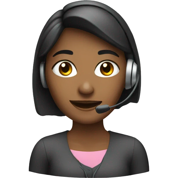 A young woman calling with a headset emoji