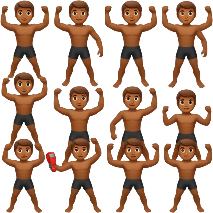 sanxingdui bronze man doing 12 differeng things emoji