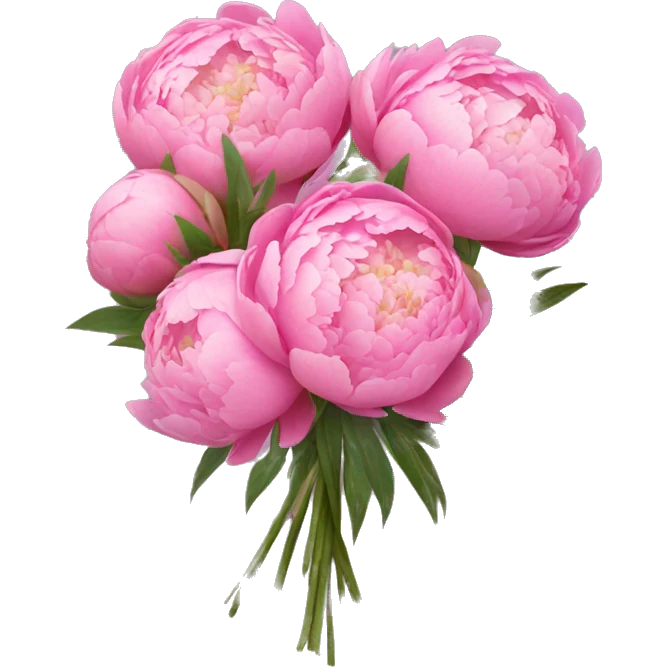 Bouquet of pink peonies emoji