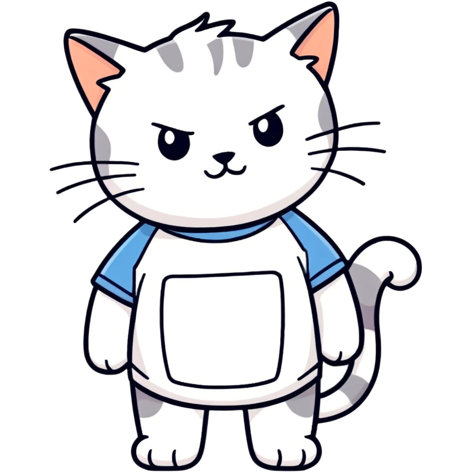 Cat wearing a T-shirt emoji