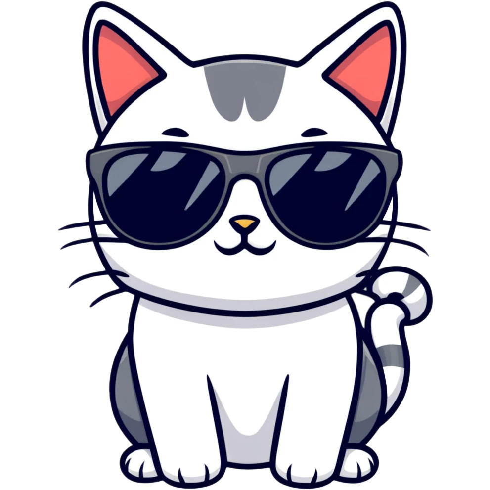 Cat with sunglasses emoji