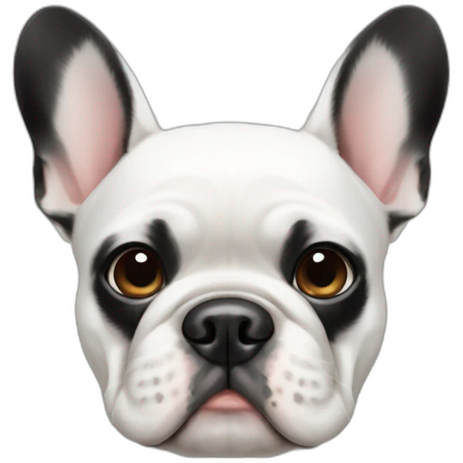 White and black French bulldog emoji