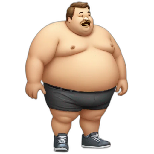 fat guy playing phone emoji