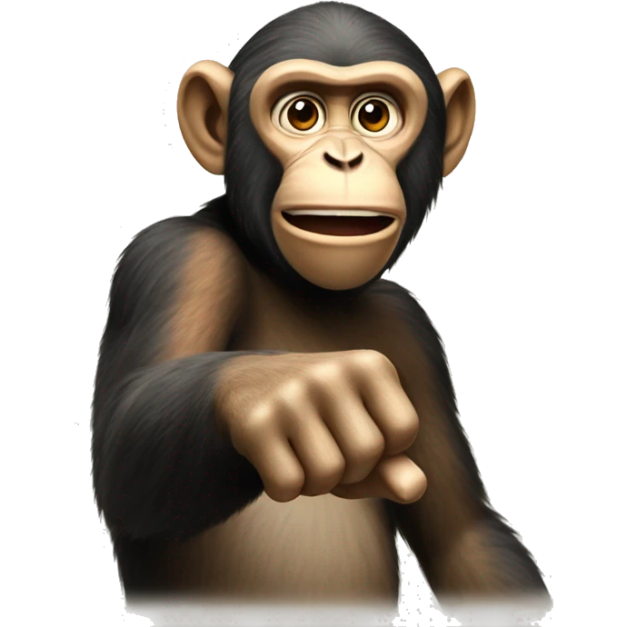 realistic Monkey pointing finger  emoji