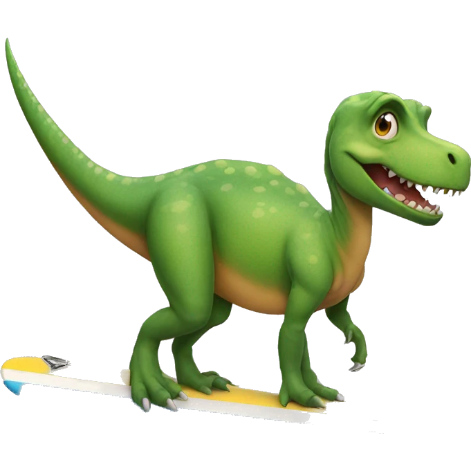 dinosaur on a surfboard emoji