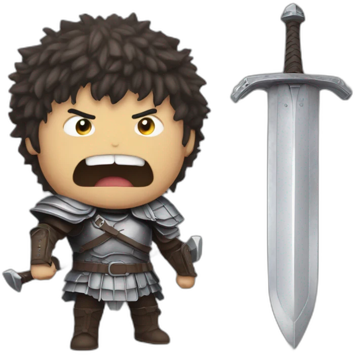 angry berserk guts with large claymore without guard emoji