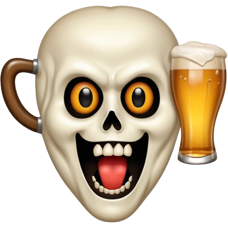 Halloween scream mask with beer emoji