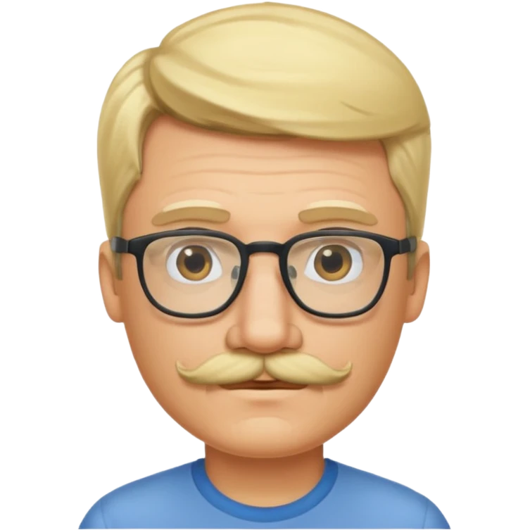 blond man with glasses and mustache emoji
