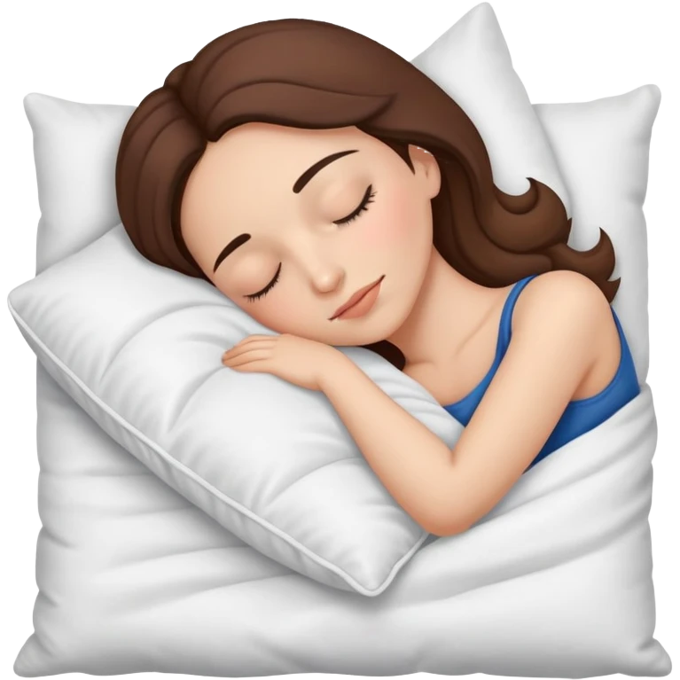 spanish female sleeping on pillow and comforter emoji