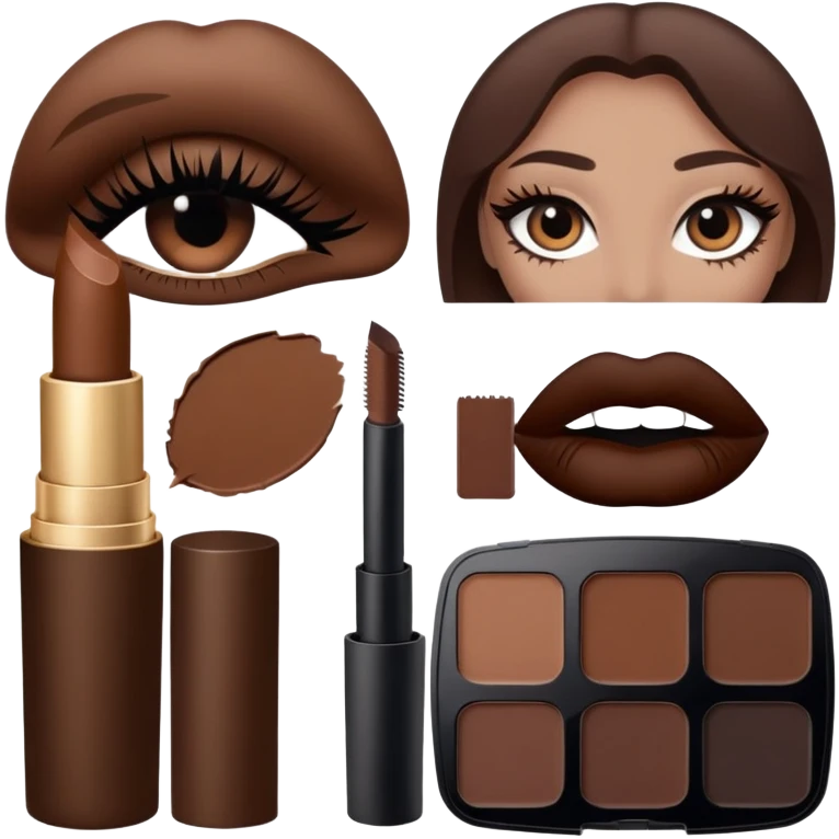 Brown makeup products emoji
