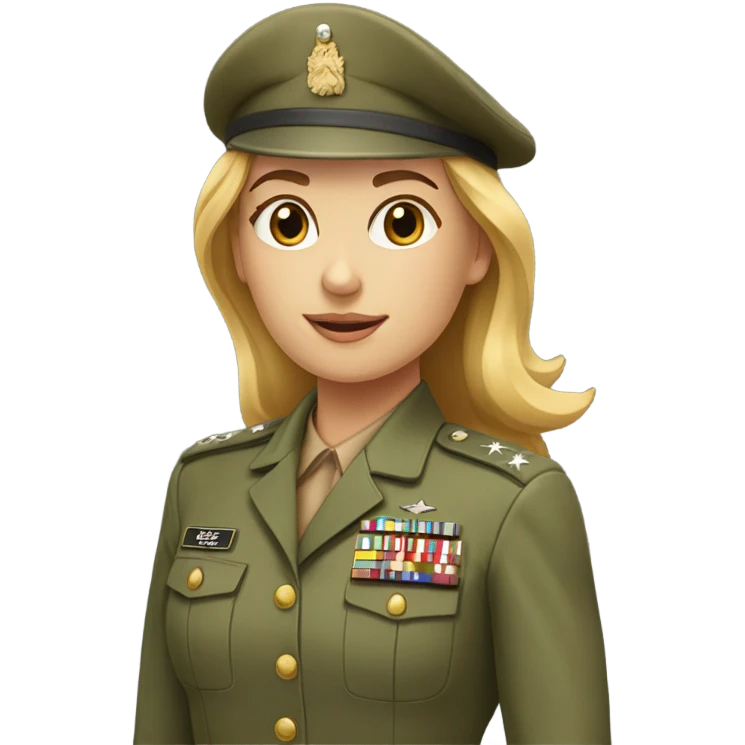 Woman blond/light brown hair white soldier saluting emoji