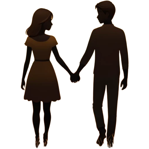 Romantic couple silhouette for 'Boyfriend' song emoji