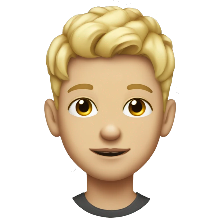 portrait of a Blond -haired boy with tattoos emoji