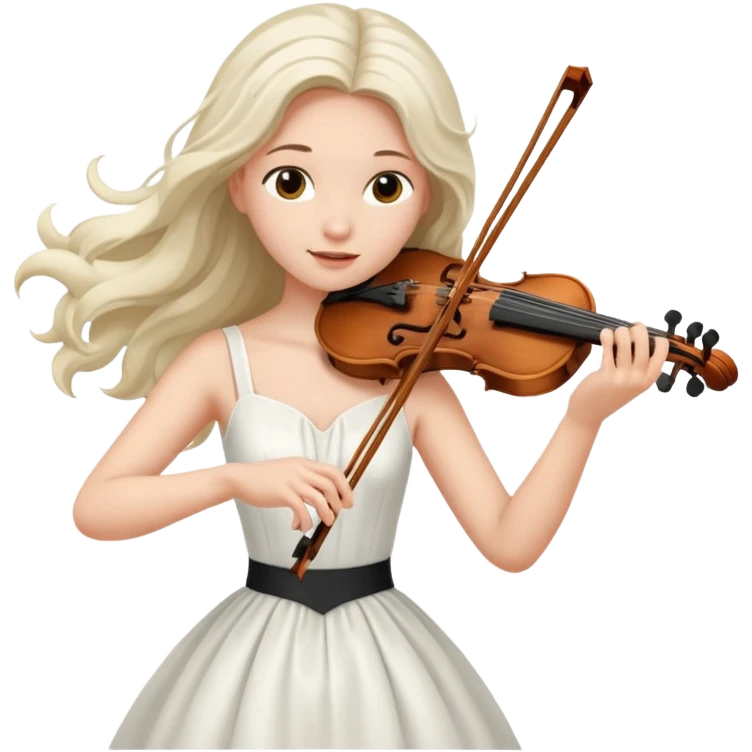 woman playing violin with white dress emoji