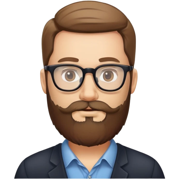 Full beard and glasses emoji