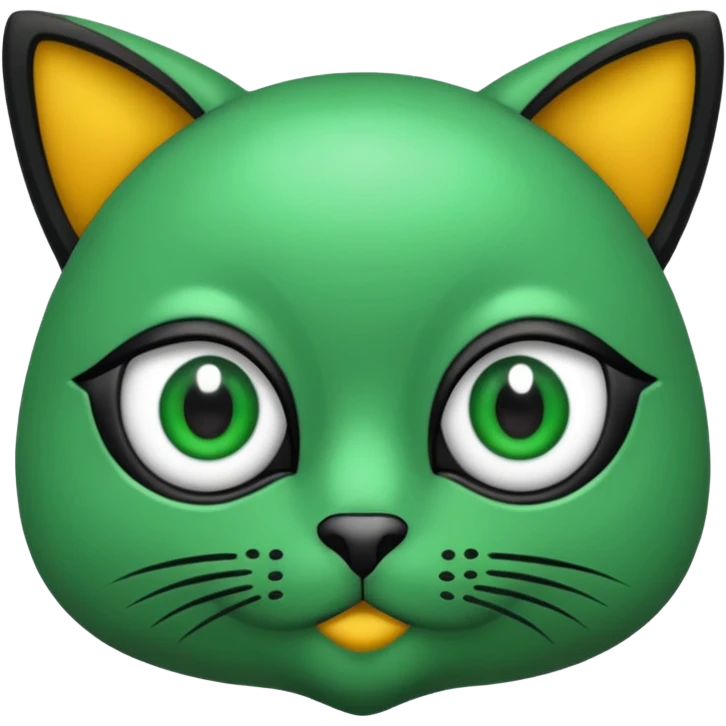 Gata con ojos verdes y negro emoji
