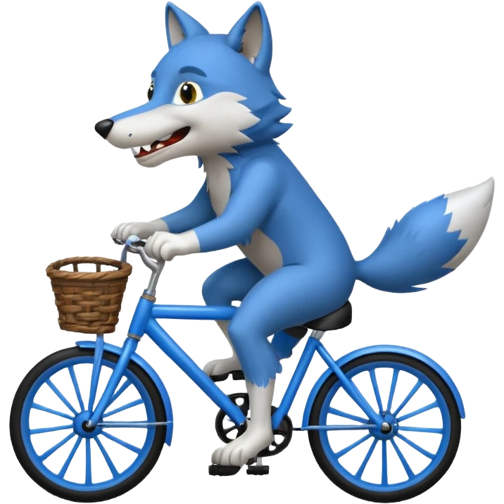 Wolf cartoon  ride on cycle emoji